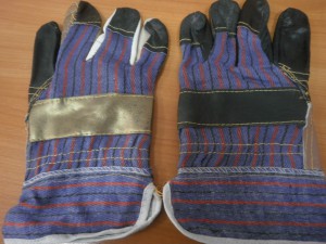 Перчатки кожаные, комбинированные Радуга XL