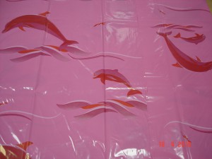 Штора для душа ПВД 180x180, 50мик, цвет розовый